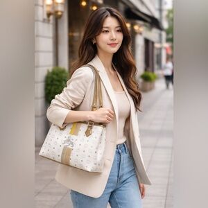 MCM Limited Edition Princess Lion Visetos Tote Bag